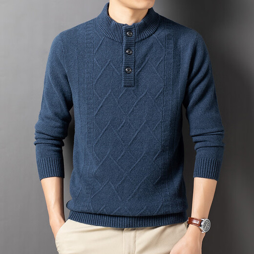 OLJ high-end luxury brand sweater for men 2025 new autumn and winter pure wool half turtleneck knitted men's long-sleeved wool rice camel (high-end gift box) 2XL 125