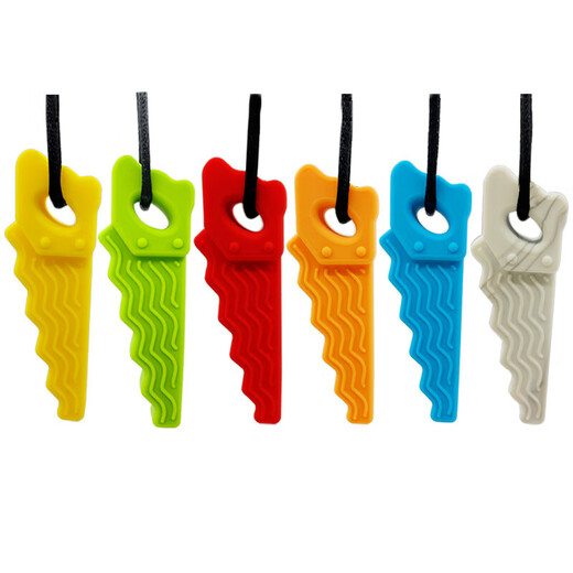 Children's oral anti-loss period soothing chew gum baby teething stick serrated silicone teether must-have for older children, red 1 pack