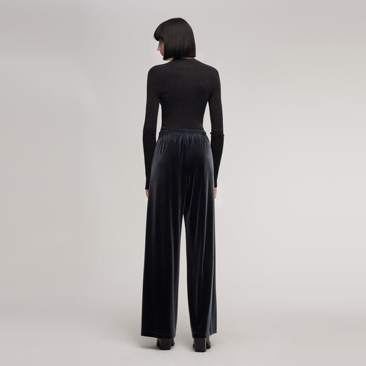 Gloria velvet wide-leg pants for women 2025 new winter wear knitted seamless high-waisted trousers 1EDL1I420 41B Gray S