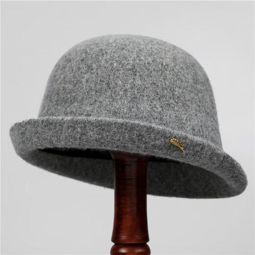 Fangchi Hat Women's Autumn and Winter Mother's Versatile Solid Color Curly Face Showing Small Fisherman Hat Fashionable Warm Woolen Basin Hat Mocha Color M(56-58cm)