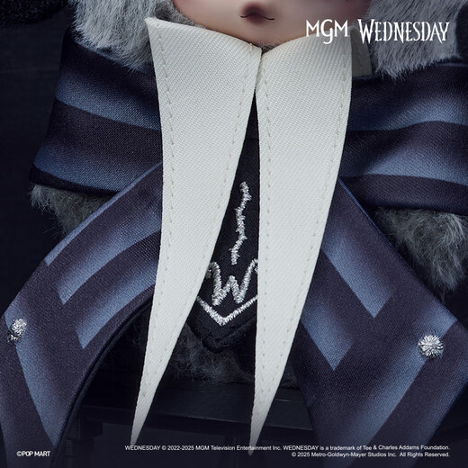 POP MART SKULLPANDA Wednesday plush doll pendant trendy peripheral Christmas gift (Nefermoor College uniform version)