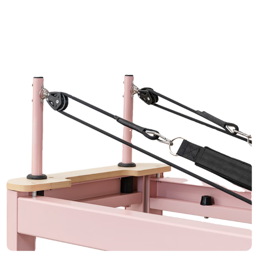 OTHER/Other Pilates large equipment Aluminum alloy core bed Foldable small white bed for home yoga studio The same five-piece gourd Pink bed body + white PU leather + domestic carbon spring steel wire