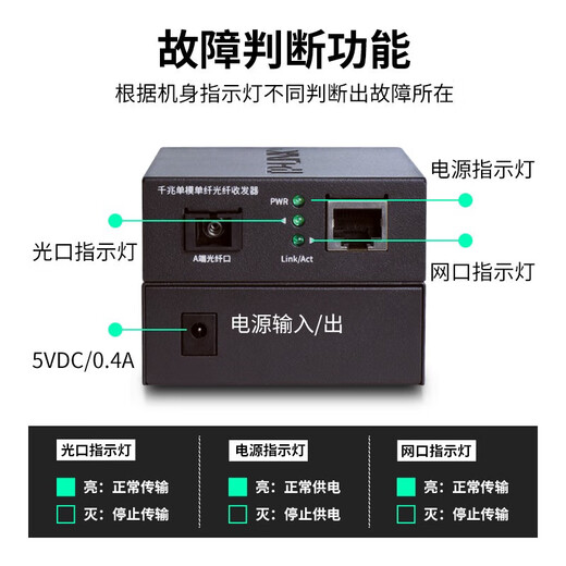 普联（TP-LINK） TL-FC311A/B-3套装 单模单纤千兆光纤收发器1000M光电转换器 FC311A-3 + FC311B-3 套装