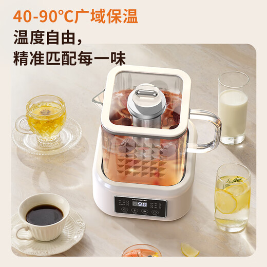 Skyworth government subsidy all-glass health pot mini household tea maker milk mixer soft stew 1.2L with filter office 0 metal 0 glue kettle S237