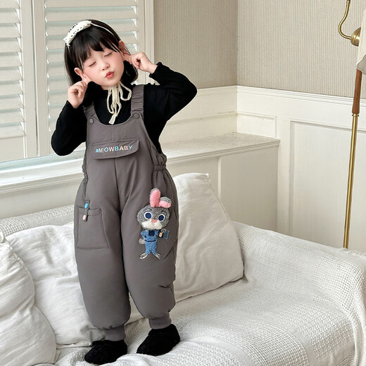 G.DUCKKIDS children's clothing Northeastern pair of winter children's down pants, girls' pants, winter cold-resistant and warm white duck down overalls for men, pink 90 cm, recommended height 85-95cm