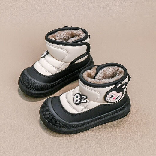 Girls' Snow Boots 2025 Winter New Boys' Shoes Plus Velvet and Thickened Antifreeze Cotton Shoes for Baby Girls Children's Boots Brown丨Upgraded Version 28 Size 17.0cm Inner Length