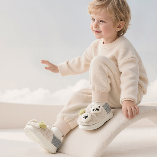 Lidani (TZLDN) children's cotton slippers for girls, autumn and winter 2025 new style bags and heels for boys to keep warm, girls and babies plus velvet cartoon cotton shoes