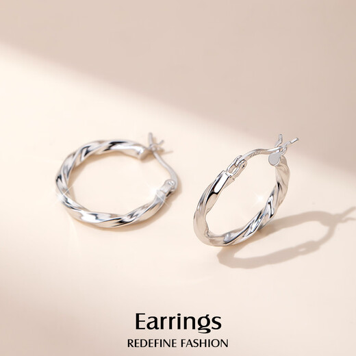 Yalundi Silver Earrings Women's Earrings Plain Rings Unique and Beautiful Earrings Women's 2025 New High-Quality Light Luxurious Earrings Earrings Buckle Jewelry