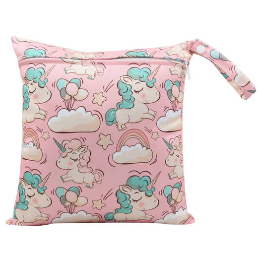 Baby waterproof baby hanging bag diaper bag diaper bag outside storage bag crib clothes diaper portable bag Dabai white large size 30*28CM