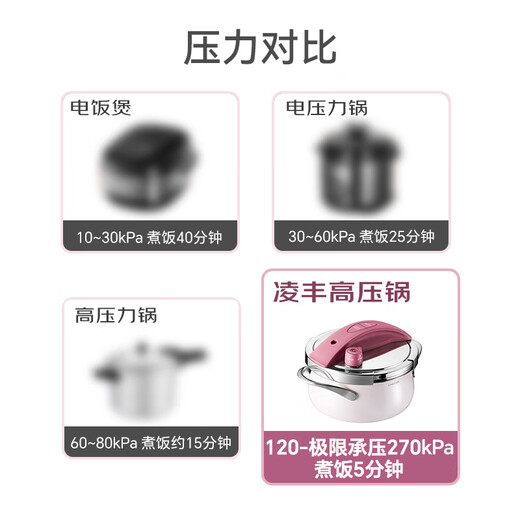 Lingfeng household pressure cooker explosion-proof pressure cooker small multi-functional mini stainless steel one-hand opening and closing gas induction cooker