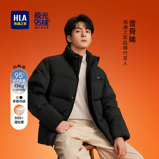 HLA Hailan House Down Jacket Men's 25 Aurora Nine-Five Down Series Hoodless Stand Collar Jacket Men's Winter