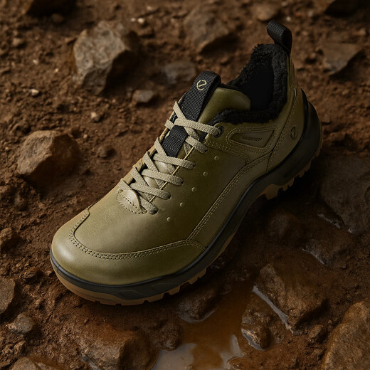 ECCO 25-year new winter warm rebound cushioning long-distance hiking shoes cross-country 822364 military green 43