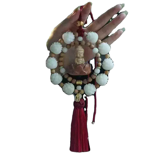 Yusenyi Mahogany Lotus Buddha car pendant, good luck in the car, car rearview mirror, peace Buddha interior, lucky new lotus baby Buddha