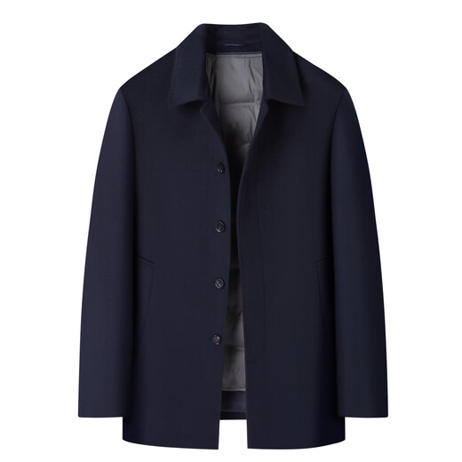 Shanshan (FIRS) 100% cashmere autumn and winter men's woolen coat with removable goose down liner close-fitting warm business casual jacket