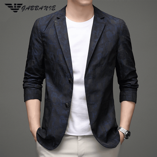 FALAMONE Autumn Thin Armani Casual Suit Men's New Casual Men's Single Jacket Small Suit Blue M 170