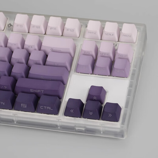 腹灵mk870星空侧刻成品无线机械键盘蝮灵客制化套件87键游戏办公 【三模】白透面+暗香侧刻 茶轴 87键