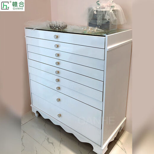 Pupan watch glasses cabinet display and storage paint cabinet jewelry multi-layer drawer bridal jewelry wedding dress jewelry display cabinet made of matte black 100*50*height 110m