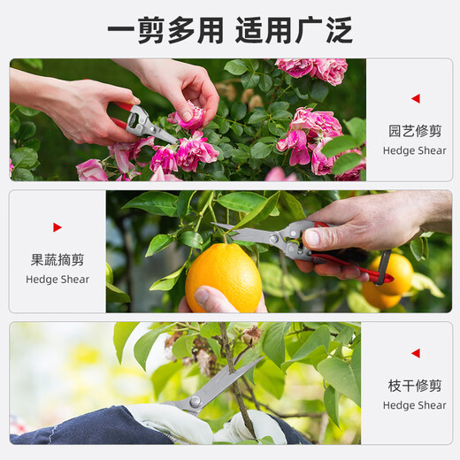 Ronix German gardening shears, fruit tree pruning scissors, garden pruning branches, floral scissors, flower pruning labor-saving garden scissors