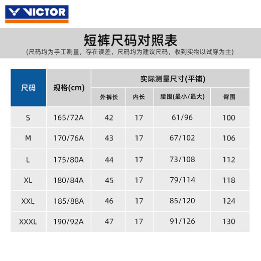 Short de badminton VICTOR Victory R-59217/C noir respirant L