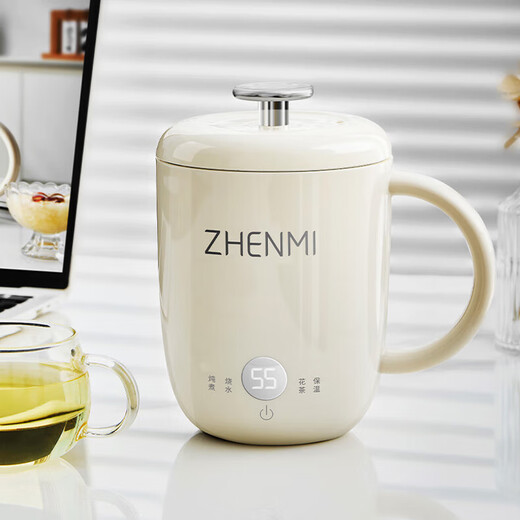 Zhenmi (Zhenmi) health pot, small one-person health cup, hot milk artifact, water boiling cup, portable stew all-in-one health pot, office, small silent electric cooking cup, low-power dormitory use, 0.6L multi-function stew cup