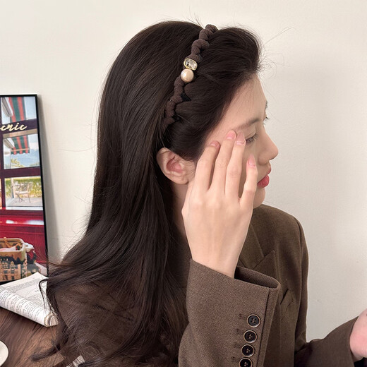 Idel Pearl high skull headband with toothed anti-slip headband for women 2025 new high-end daily wear toothed comb headband F3553 French high skull headband