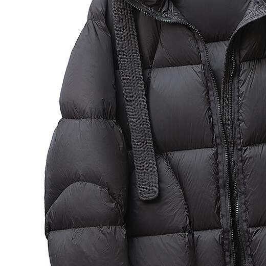 Sibaishe 90 Velvet Ribbon Down Jacket Women's 2025 Winter New Style Solid Color Long Sleeve Temperament Mid-Length Jacket