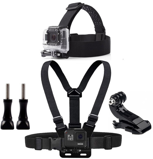 Jingmengyuan Creative Accessories DJI Sports Camera Accessories GP Wrist Strap Arm Strap Palm Strap Single Shoulder Strap School Bag Holder Head Strap Chest Strap Creative Accessories Chest Strap Headband + Adapter Set