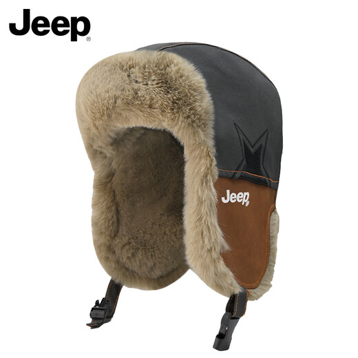 JEEP Lei Feng Hat Men's Winter Thickened Plush Wool Hat Women's Pullover Outdoor Cold and Windproof Cycling Ear Protection Cotton Hat