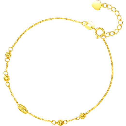 Saturday Lucky Yellow 18K Gold Bracelet Colorful Gold Bracelet Birthday Gift KH072149 About 16+2.5cm