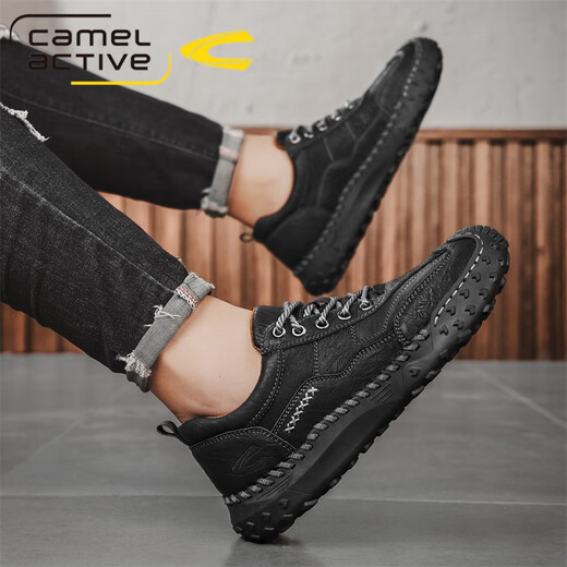 Camel Dynamic Chophel Choe de cuero para hombres Autumn Soft Sole Sobre RESISTEN RESISTENTE Cañas de trabajo de alta resistencia para viajes de moda versátiles al aire libre zapatos de trabajo de moda versátiles (suela suave Soft Soft) Altura Aumento 9893 38 Tamaño de calzado de cuero estándar