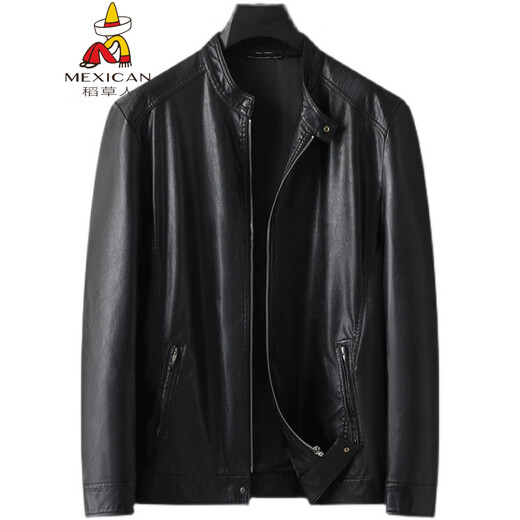 Scarecrow 8XL Extra Large Size Leather Jacket Men's Spring and Autumn Fatty Plus Size Loose Casual Men's Leather Jacket Black 5XL 220-240Jin Jin is equal to about 0.5 kg