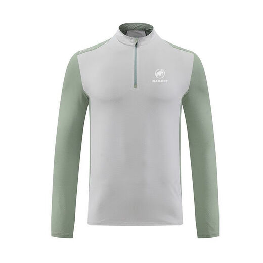 Mammoth Mammoth Elephant Summer Quick-Drying Clothing Lightweight Sports Long-Sleeved T-shirt Outdoor Half-Open Collar Cycling Suit for Men Haze Blue and White Fluorescent Orange and Black M 100120Jin Jin is equal to 0.5 kg