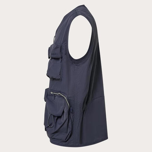 OAKLEY Men's Vest Warm Windproof Workwear Nylon Outdoor Cycling Vest Casual Graphite One Size | SMALL