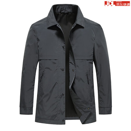 BOSS business casual jacket men's 2025 new autumn single-breasted high-end brand middle-aged men's thin cotton jacket black 4XL 195 suitable for 185-205Jin Jin equals 0.5 kg