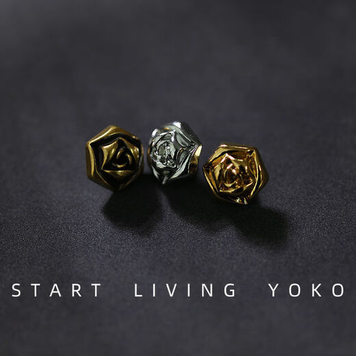 Ye Yu retro metal rose flower decorated button shirt button shirt sweater cardigan small button pearl cufflinks six-sided rose bronze 1 piece