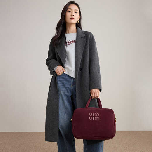 Shandubila pure wool warm woolen coat women's winter tailored suit collar mid-length coat small commuter coat