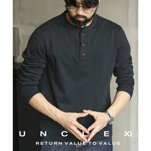 New CBD Elite Heavyweight 320g American Henley Collar Long Sleeve T-Shirt Men's Breasted Spring and Autumn Casual Bottoming Shirt White M M