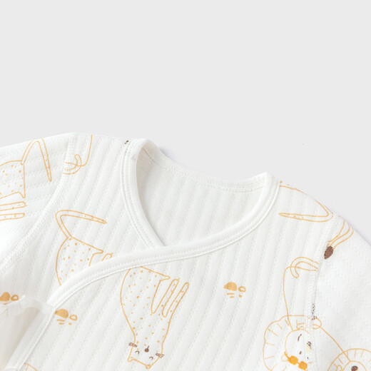 Tongtai 0-3 months newborn kimono top autumn and winter warm baby clothes home underwear 2 pieces yellow 59 cm