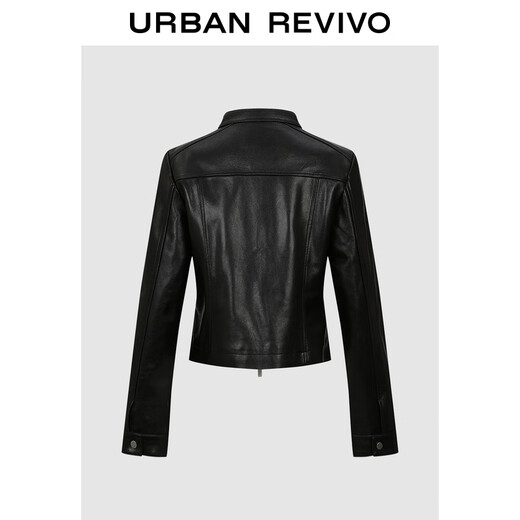 UR2025 new autumn style women's trendy motorcycle stand-up collar zipper short leather jacket UWJ150061