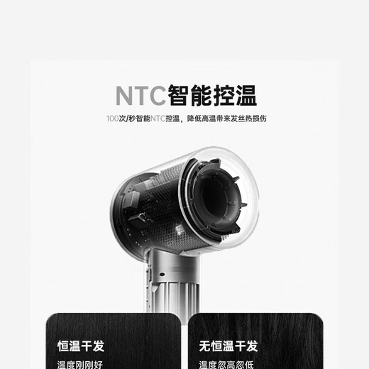 Leifen upgraded version National 3C certification | 5 billion negative ions for hair care Official flagship high-speed hair dryer for household negative ions for hair care Quiet, quick-drying, high wind, leafless and hollow Gentleman Gray-Five Air Nozzles 2 billion moisturizing negative ions
