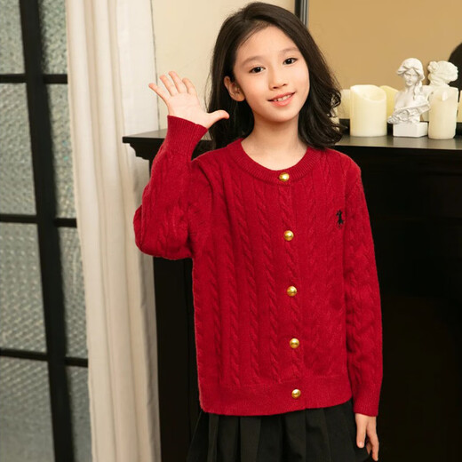 BUBBLE ORANGE Year of the Horse family portrait red parent-child clothing autumn and winter new Korean knitted cardigan family sweater mother and daughter clothing for three or four men single sweater/women single cardigan 170 Mom size M (recommended weight 100-115 Jin Jin is equal to 0.5 kg)