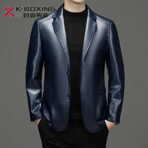 KBXNG Jinba genuine leather jacket for young and middle-aged men spring and autumn fashionable casual suit collar sheepskin men brown 72325 spring and autumn regular brown 72325 spring M 170100-120Jin Jin is equal to 0.5 kg