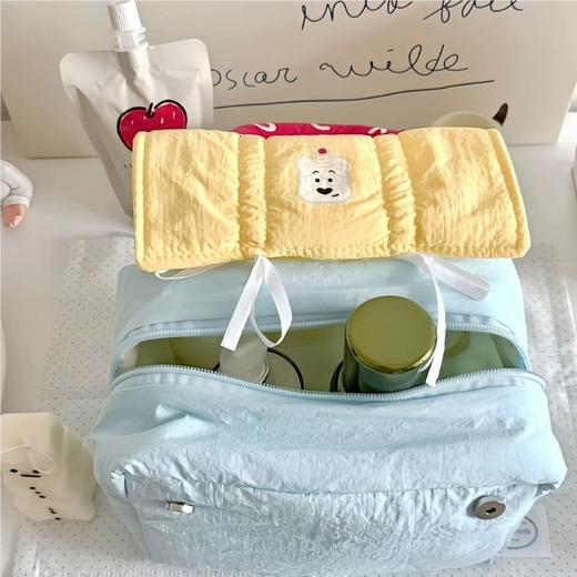 Bo Naling cosmetic bag small house color matching portable dopamine large capacity cute portable compact travel toiletry bag storage bag dopamine cosmetics storage bag lemon soda