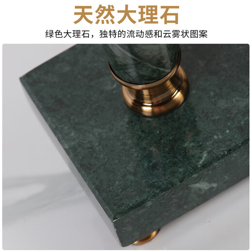 Hanshi (Hense) European metal desk clock living room decoration clock fashionable high-end table clock light luxury quartz clock HD6318 alloy + marble