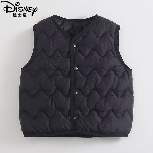 Disney (Disney) baby down cotton vest autumn and winter boys and girls Korean style waistcoat infant vest inner wear children new style black 90