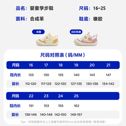 Mini Bala Mini Bala Bala children's casual shoes 2025 spring and autumn new soft-soled outdoor shoes baby toddler shoes beige 20 (inner length 14.3cm, reference foot length 13.8cm)