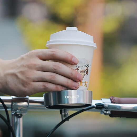 Captain Tas bicycle coffee cup holder road bike milk tea cup holder adjustable aluminum alloy handlebar water bottle holder silver