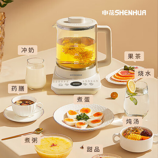 Sold 50W Shenhua Health Pot 2L Fully Automatic Tea Kettle 24h Appointment Kettle 12-Hour Intelligent Constant Temperature 11-level Temperature Control Electric Kettle Flower Teapot Tea Maker Double-layer Glass 304 Maternal and Infant Stainless Steel 2L