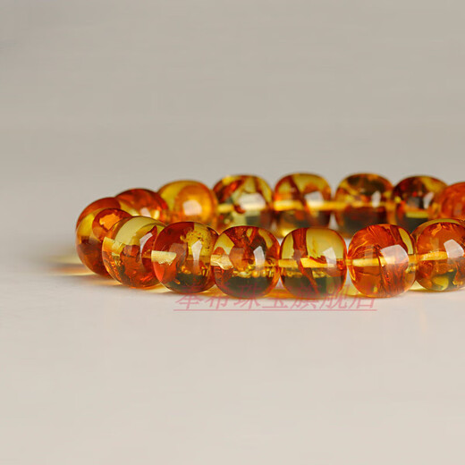 Fengxi natural Baltic amber old-type beads beeswax blood amber waist beads diy loose beads single multi-treasure bracelet diameter about 11* height about 10mm/piece