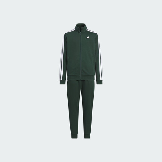 Adidas men's and women's casual and comfortable long-sleeved suit for children's autumn new Adidas official light sports dark green/white 176